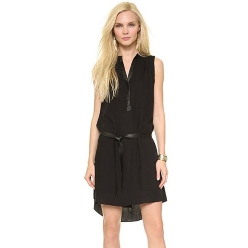 Alice + Olivie Berk Leather Combo Shirtdress